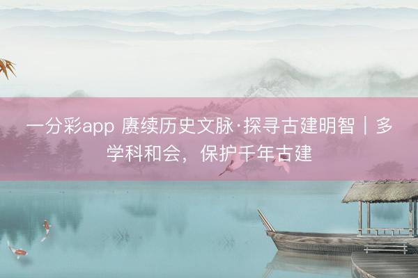 一分彩app 赓续历史文脉·探寻古建明智｜多学科和会，保护千年古建